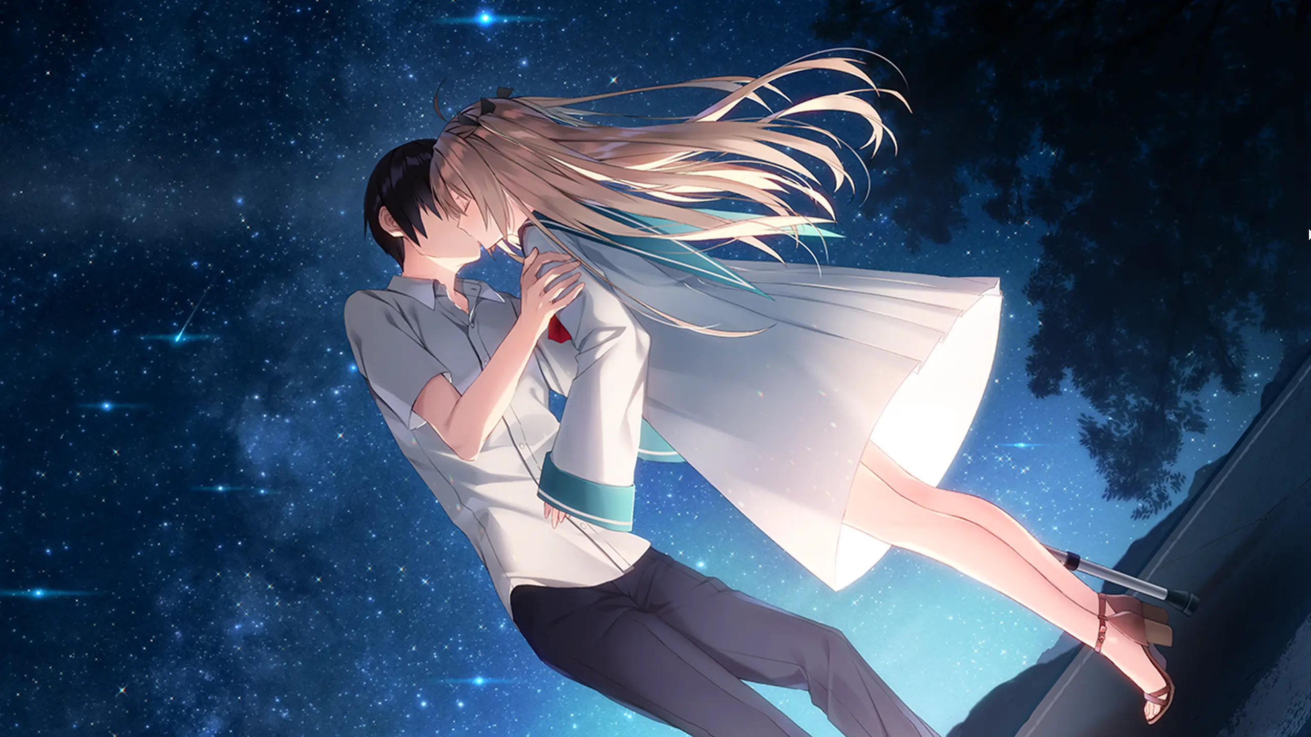 星空下，夏生抱住亚托莉